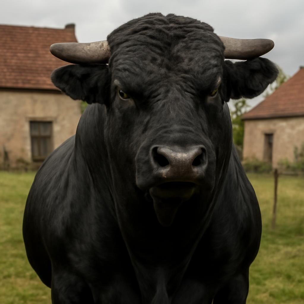 taureau Aberdeen Angus noir, race bovine à viande persillée