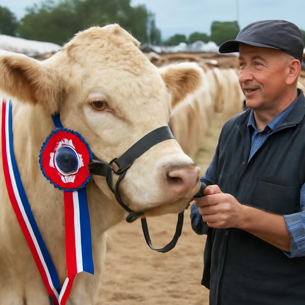 concours de bovins primés lors d'un salon agricole de l'Est de la France