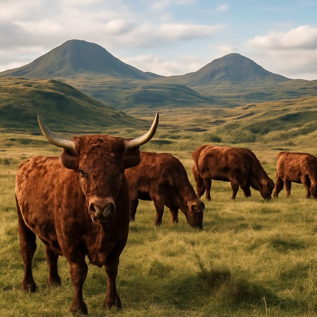 vaches Salers sur les hauteurs du Massif central en Auvergne