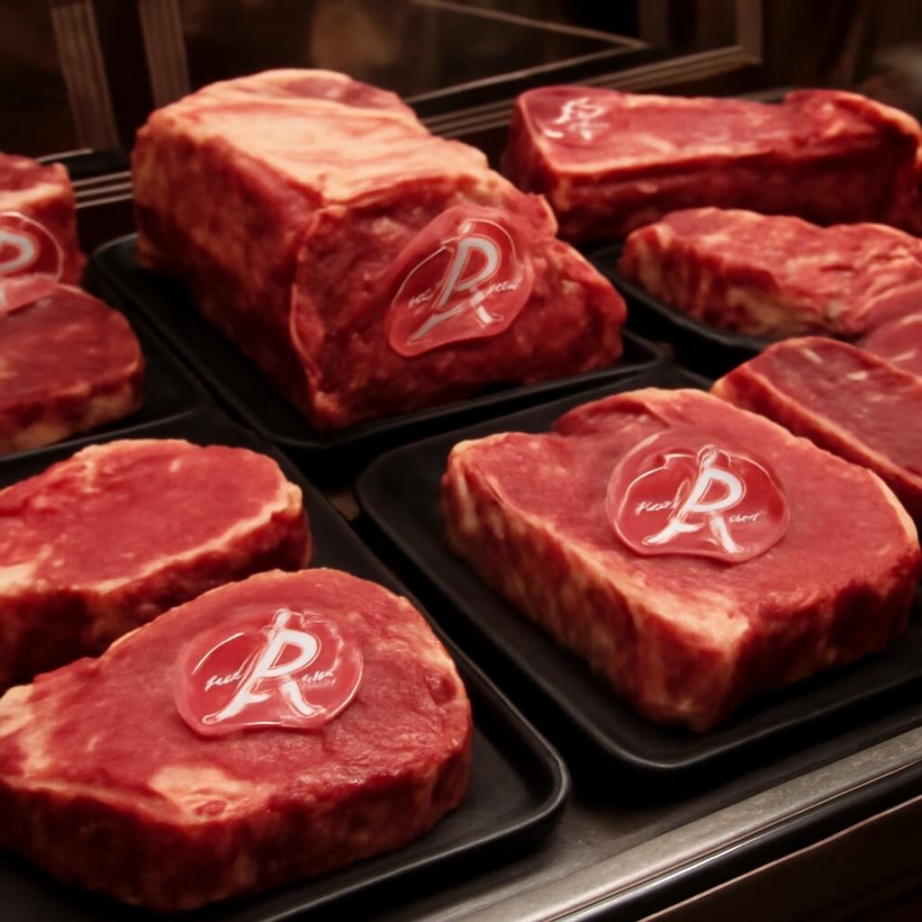 Boucherie présentant viande bovine premium Label Rouge