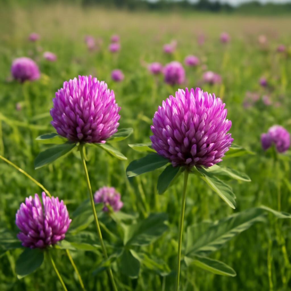 Trèfle violet fleur pourpre détail agronomie prairie